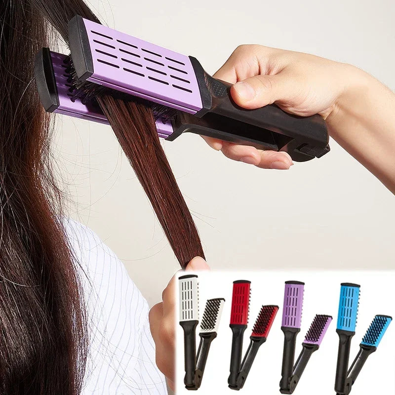 Pro Double Brush Nylon Hair Straightener
