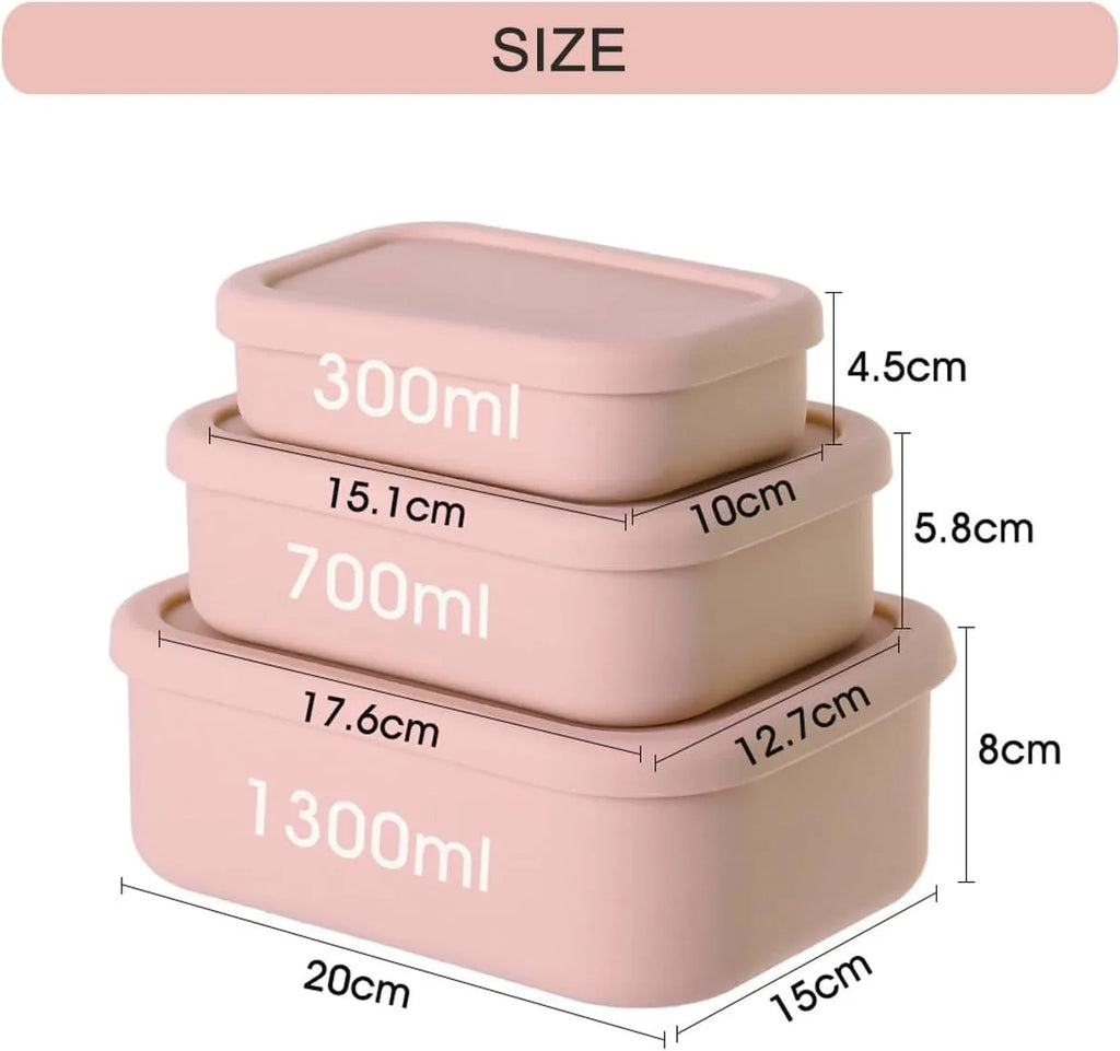 Silicone Food Storage Containers - Airtight, Microwave, Dishwasher, Freezer