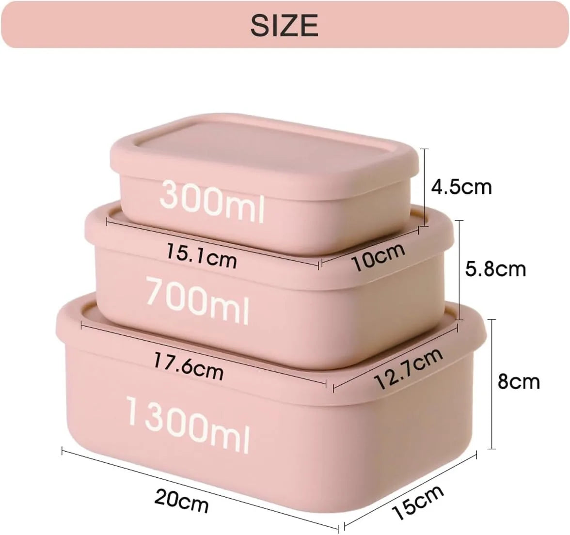 Silicone Food Storage Containers - Airtight, Microwave, Dishwasher, Freezer