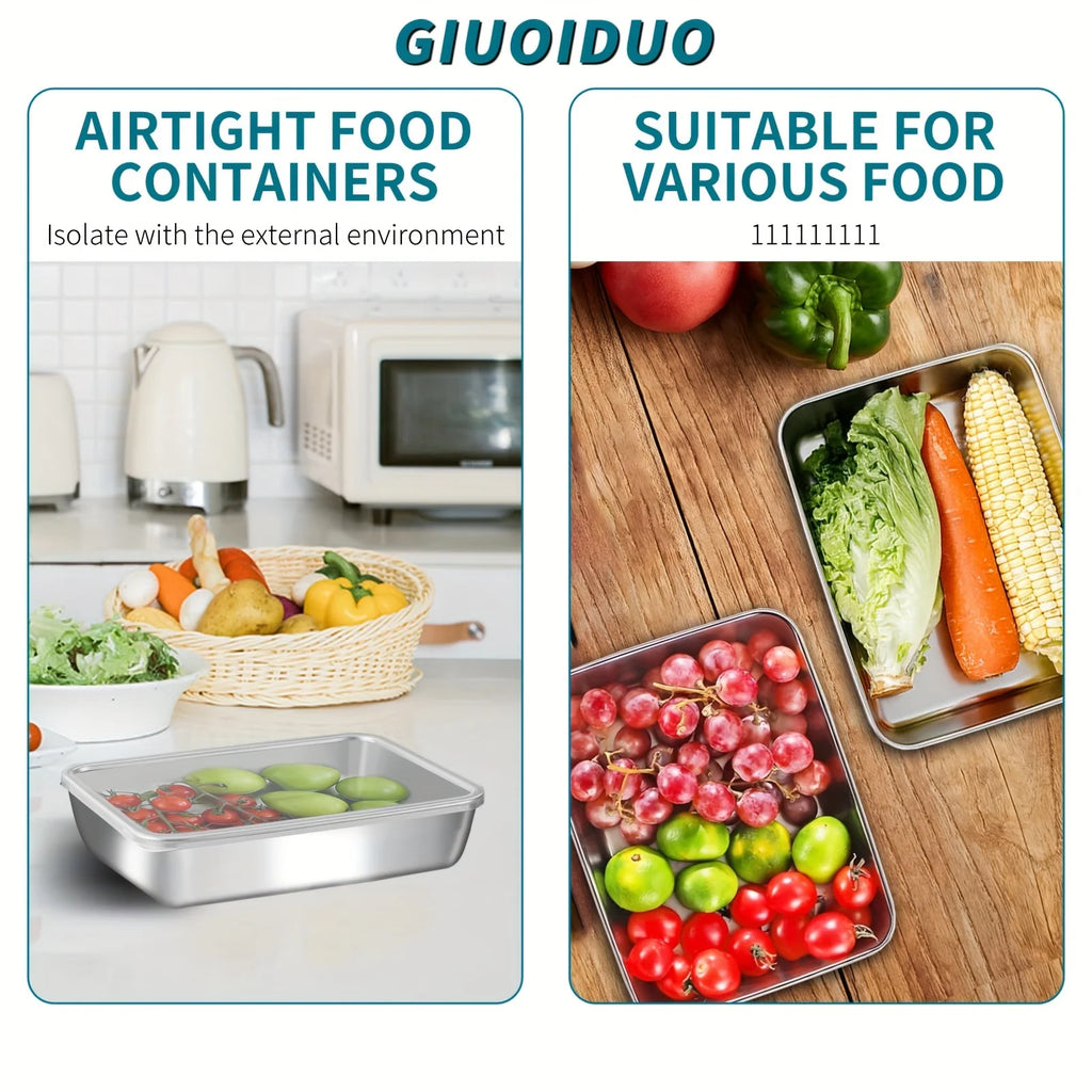 Leakproof Stackable Stainless Steel Food Containers – Dishwasher Safe, Set of 3