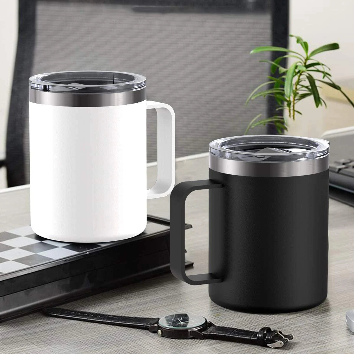 Stainless Steel Insulated Coffee Mug 360ml Tumbler Cup with Lid for Hot & Cold Drinks