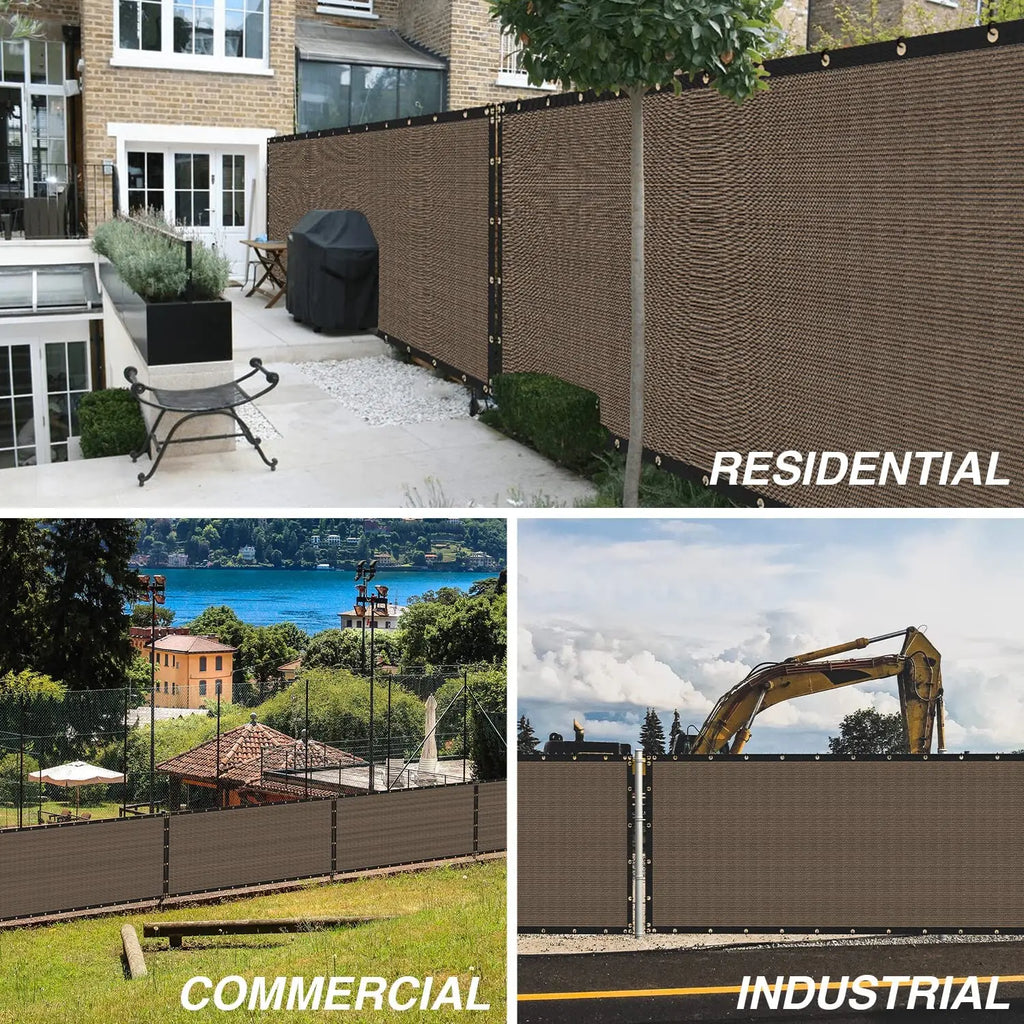 Patio Fence Privacy Screen Mesh with Grommets & Zip Ties