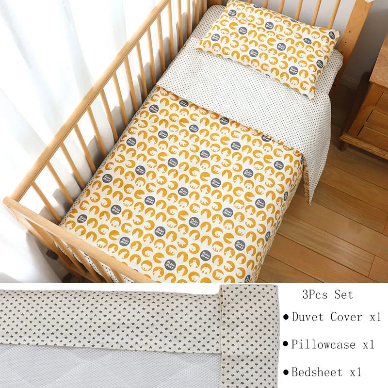 3 Pcs Kids Bedding Set - Cotton Bed Linen set Include, Pillowcase, Sheet and Duvet Cover