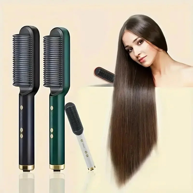 Quick-Heat Hair Straightening & Curling Comb