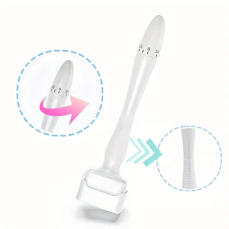 140A 0.25mm Derma Stamp Microneedling - Adjustable Titanium Needle Length - Beard Growth, Scalp Hair