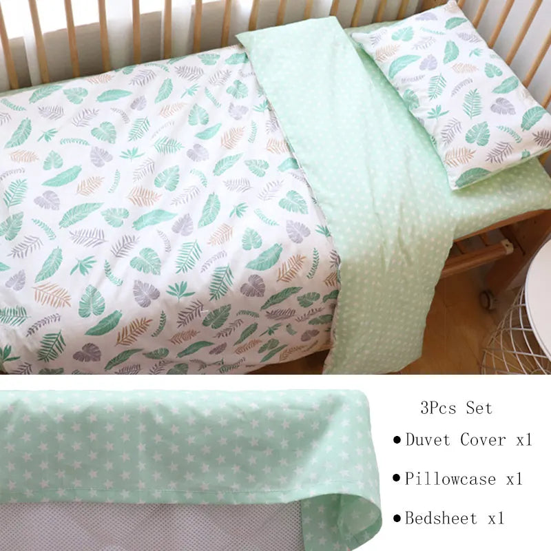 3 Pcs Kids Bedding Set - Cotton Bed Linen set Include, Pillowcase, Sheet and Duvet Cover