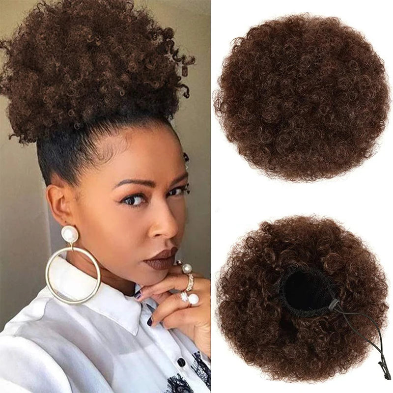 Brazilian Afro Puff Drawstring Ponytail Extension – Natural Hair