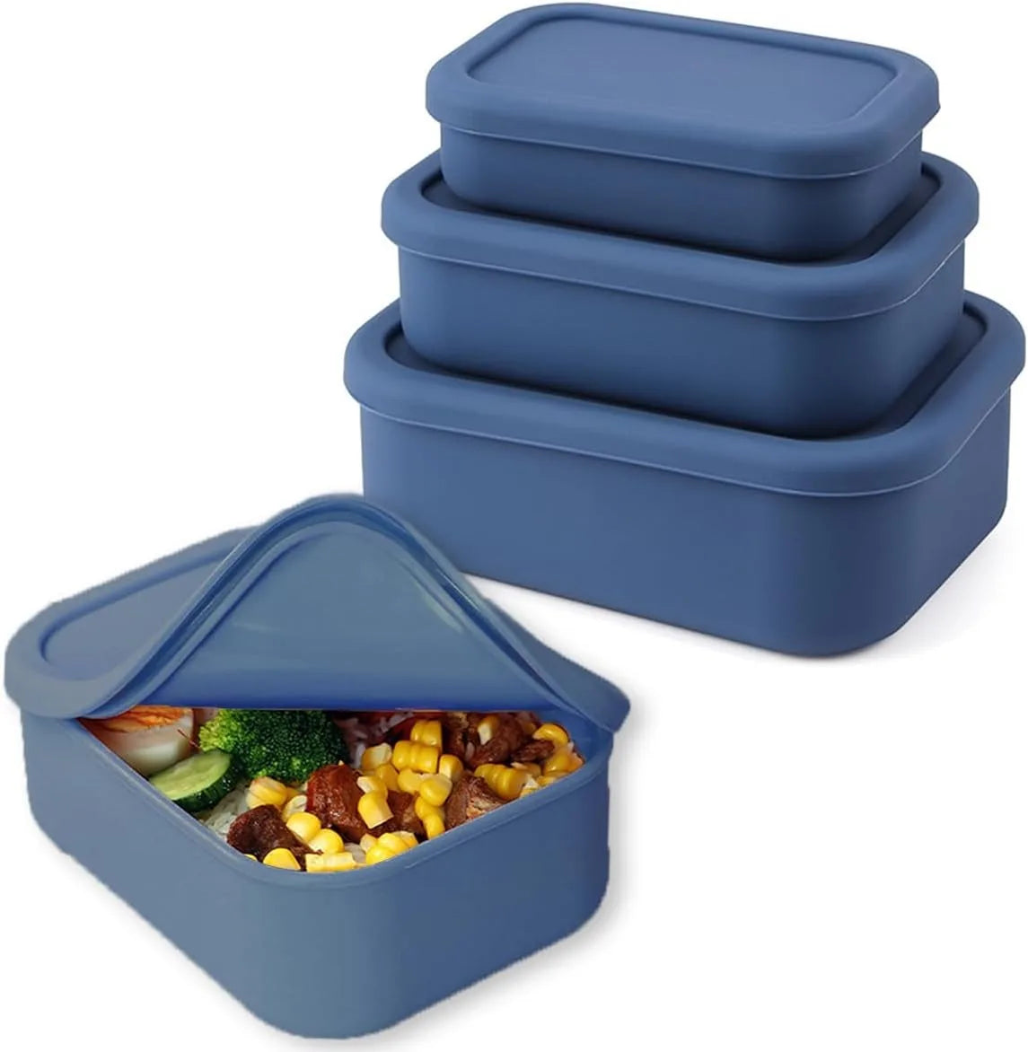 Silicone Food Storage Containers - Airtight, Microwave, Dishwasher, Freezer