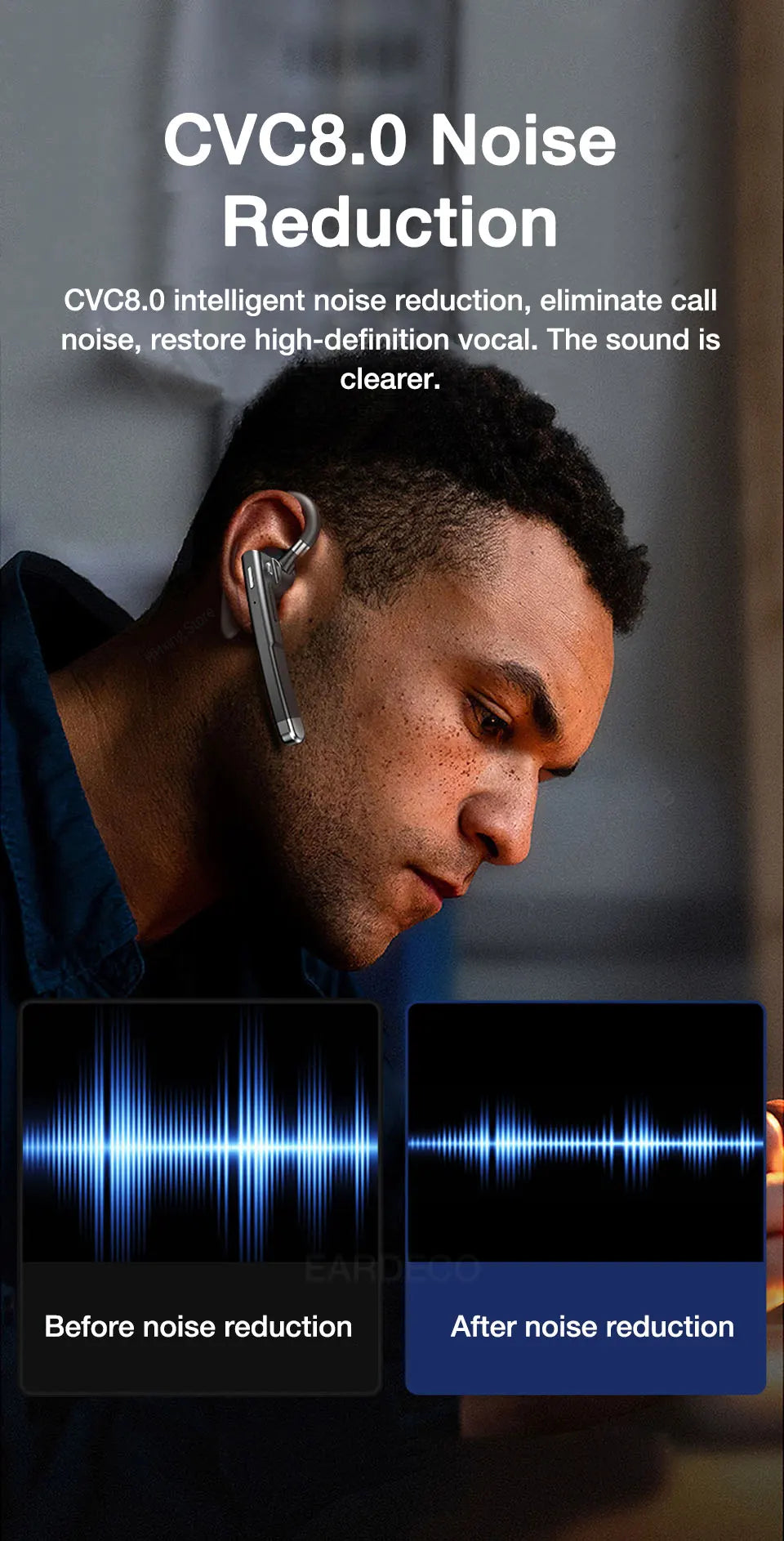 Wireless Bluetooth Earphones with Built-in Microphone – Hands-Free Calling