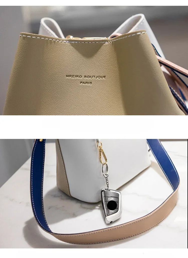 Fashionable PU Leather Bucket Bag