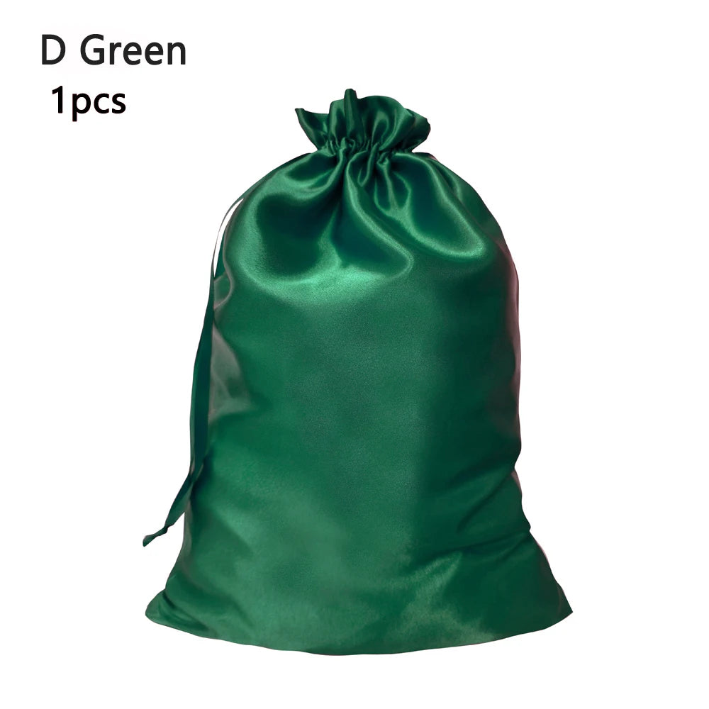 Silky Satin Wig Storage Bags with Drawstring – Dust-Free Protection, Set of 3