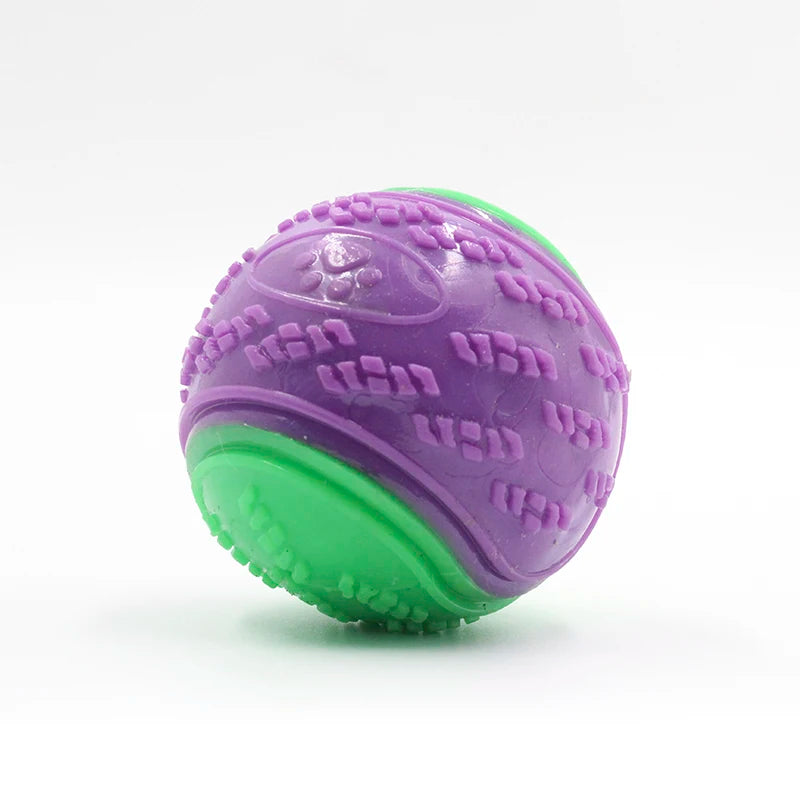 Bite-Resistant Squeaky Dog Ball Toy for Teeth Cleaning
