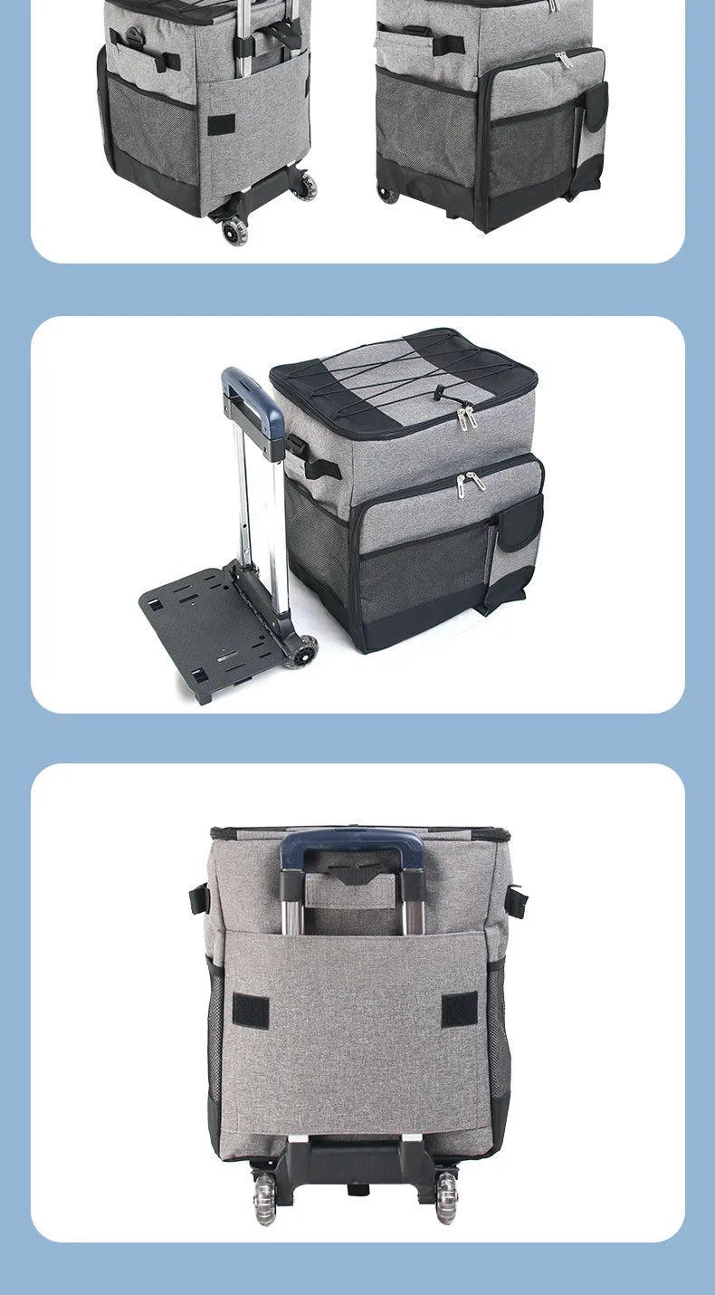 Rolling Cooler with Removable Wheels & Handle