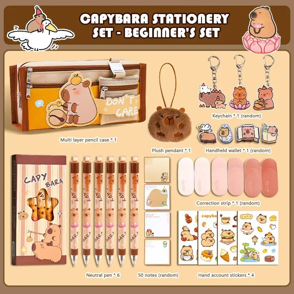 Capybara Stationery Gift Set - Large Capacity Pencil Case