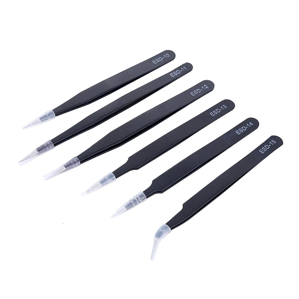 ESD Anti-Static Tweezers Set – 6 Piece