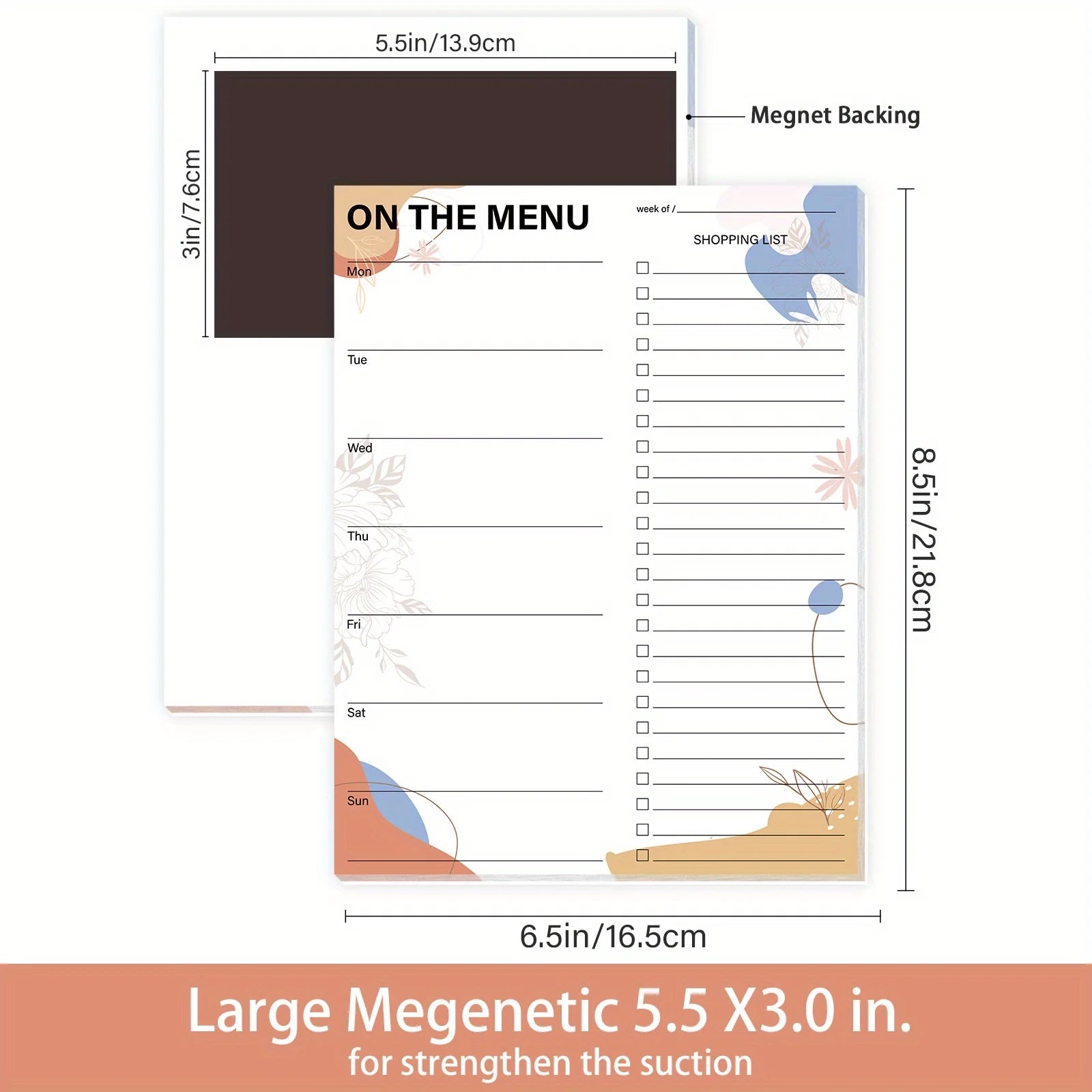 Magnetic Meal Planning Pad with Tear Off Shopping List