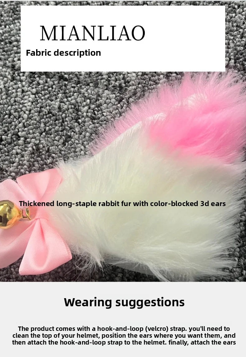 Cat Ears Helmet Decoration - Motorcycle & Ski Helmet Accessory for Men & Women