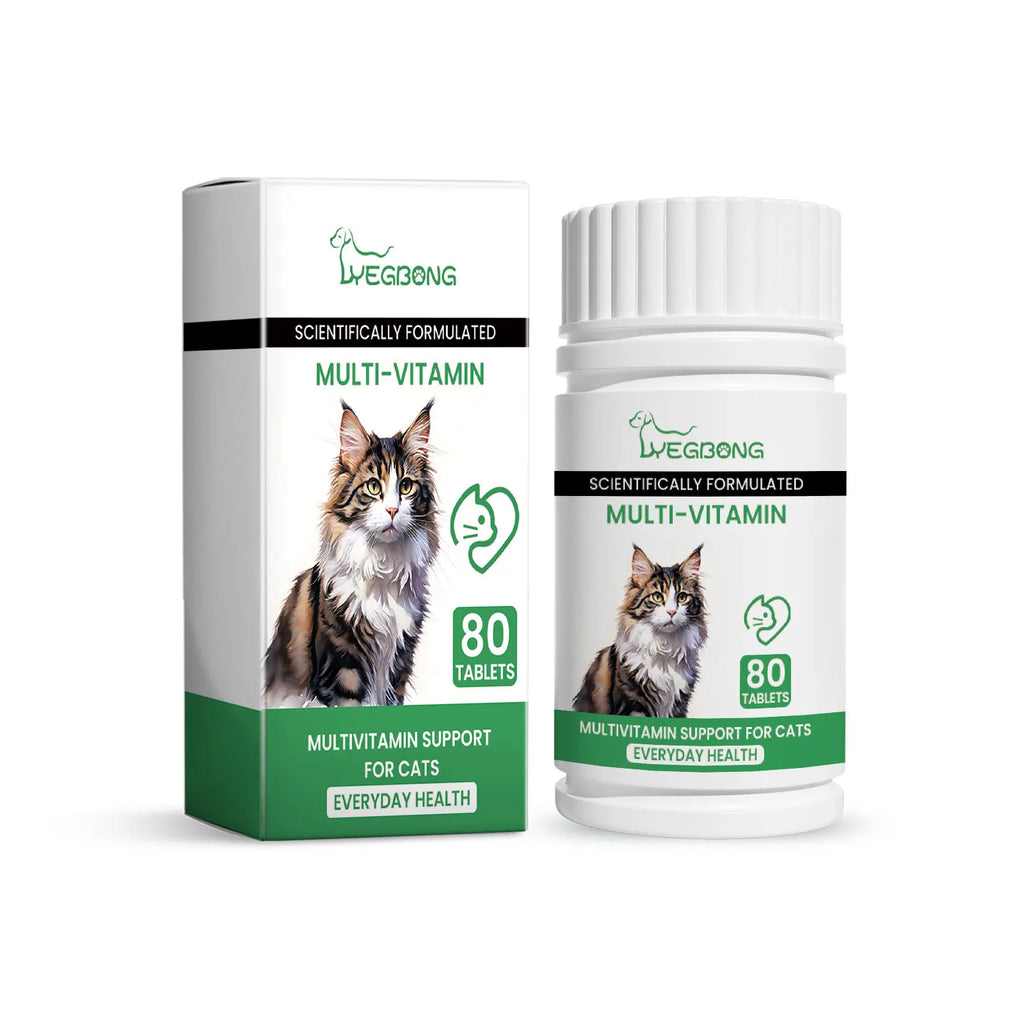Cat Multivitamin and Mineral Supplement Tablets, Comprehensive Nutrition Formula, Enhances Immunity, Supports Overall Health
