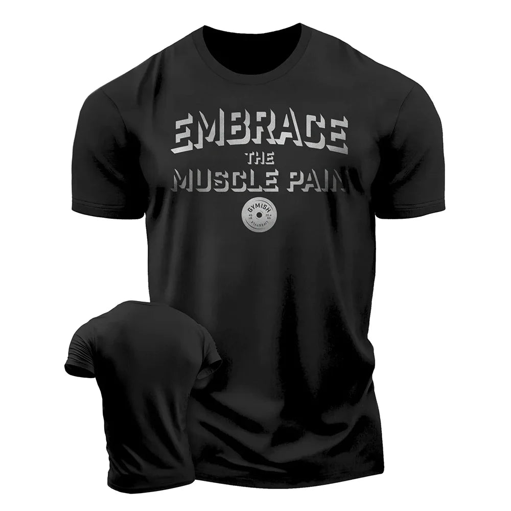 Men's Oversized 3D Print Gym T-Shirt - Short Sleeve