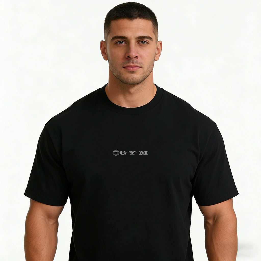 Men's Loose-Fit Printed Gym T-Shirt - 100% Cotton