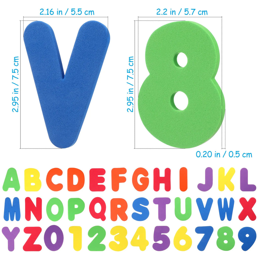 36-Piece Kids Bath Educational Toys - Counting, Spelling & Colour Recognition