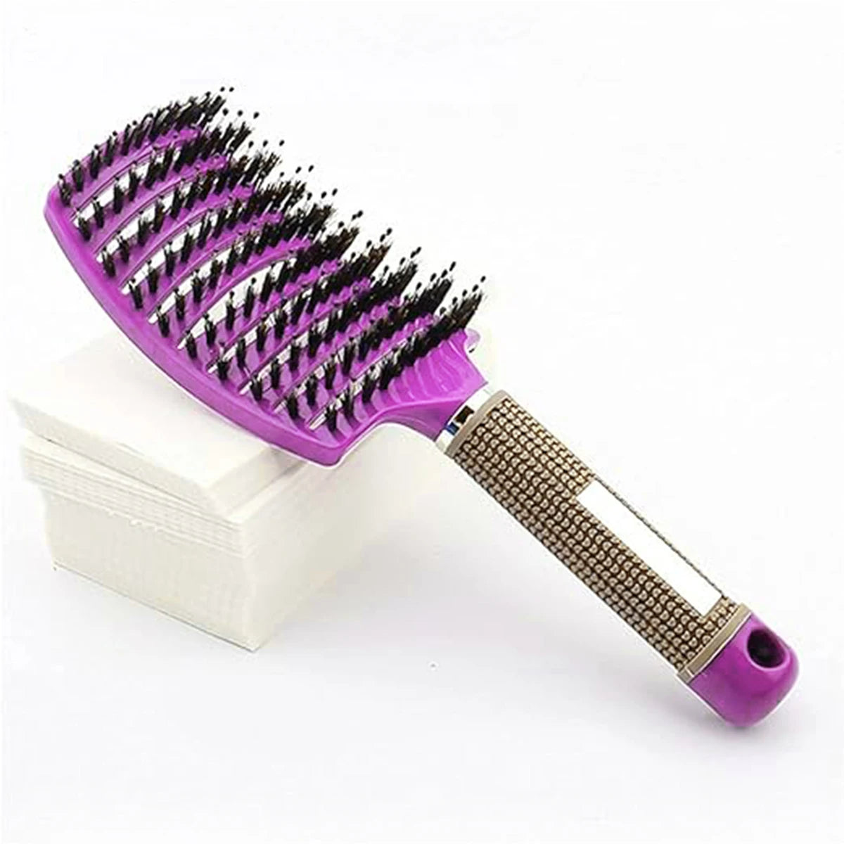 Boar Bristle & Nylon Pin Hairbrush – Smoothing & Detangling Brush