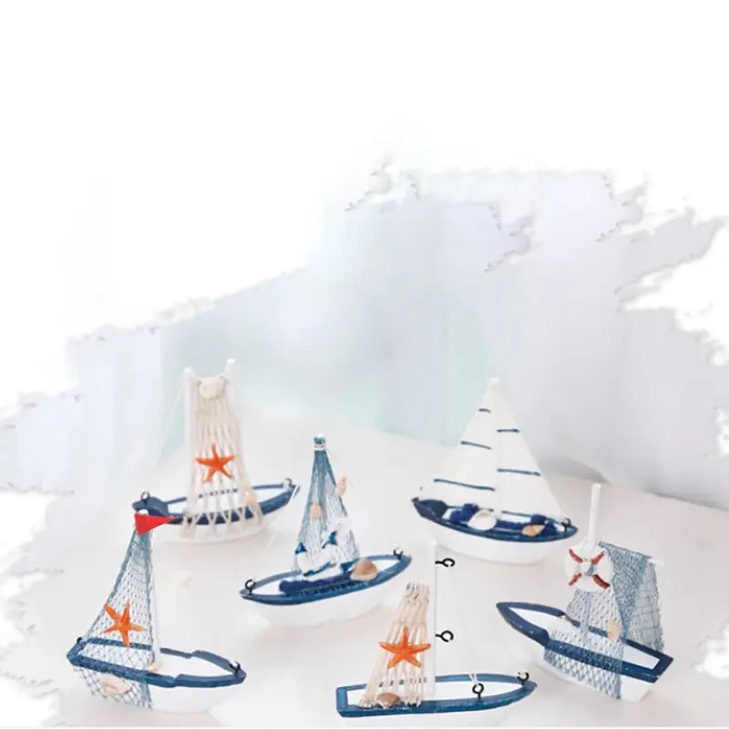 Wooden Blue Sailing Boat – Nautical Home Décor Ornament