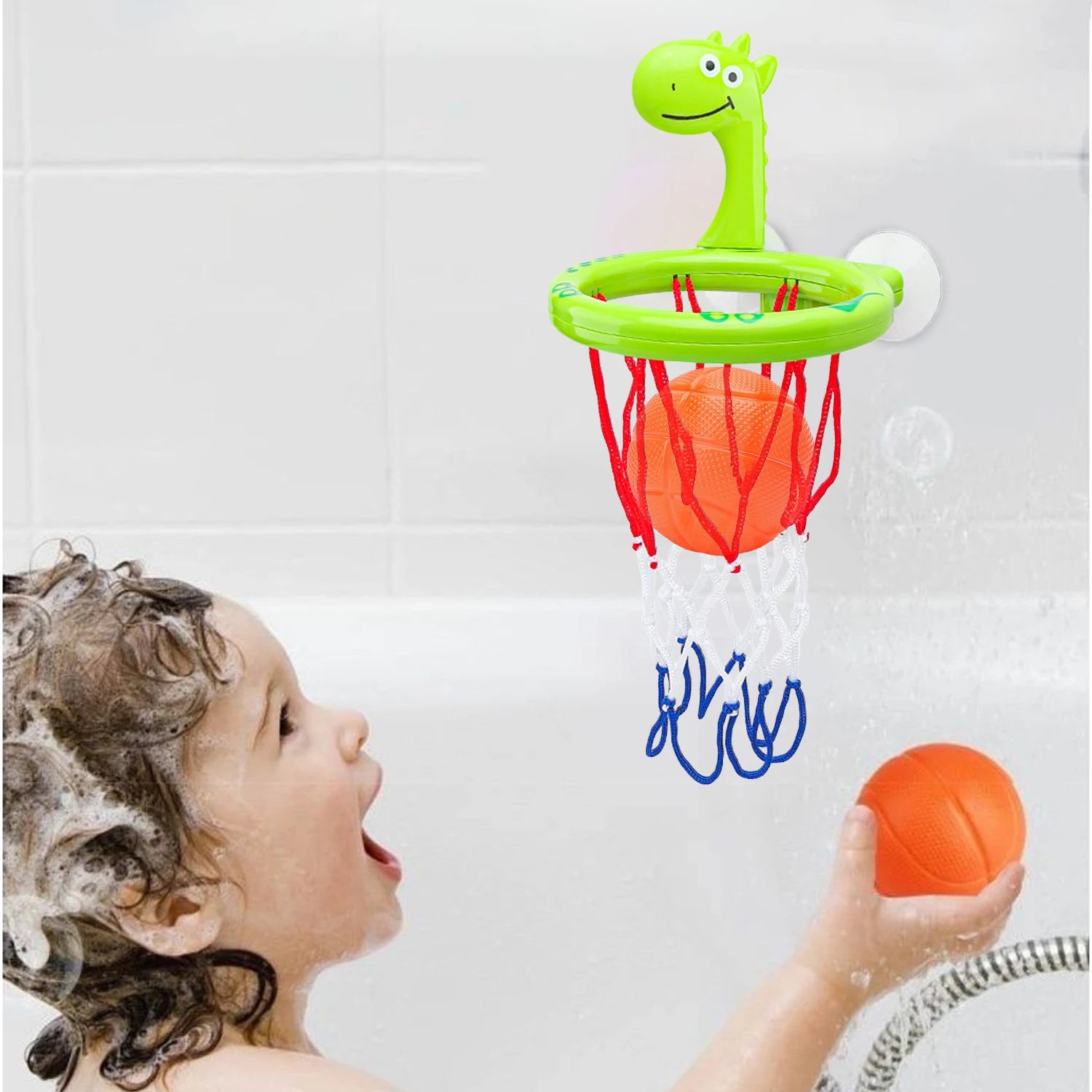 Kids Bath Toy - Suction Cup Basketball Hoop with 3 Balls