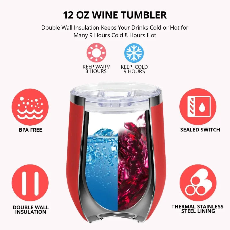 12oz Stainless Steel Insulated Wine Tumbler