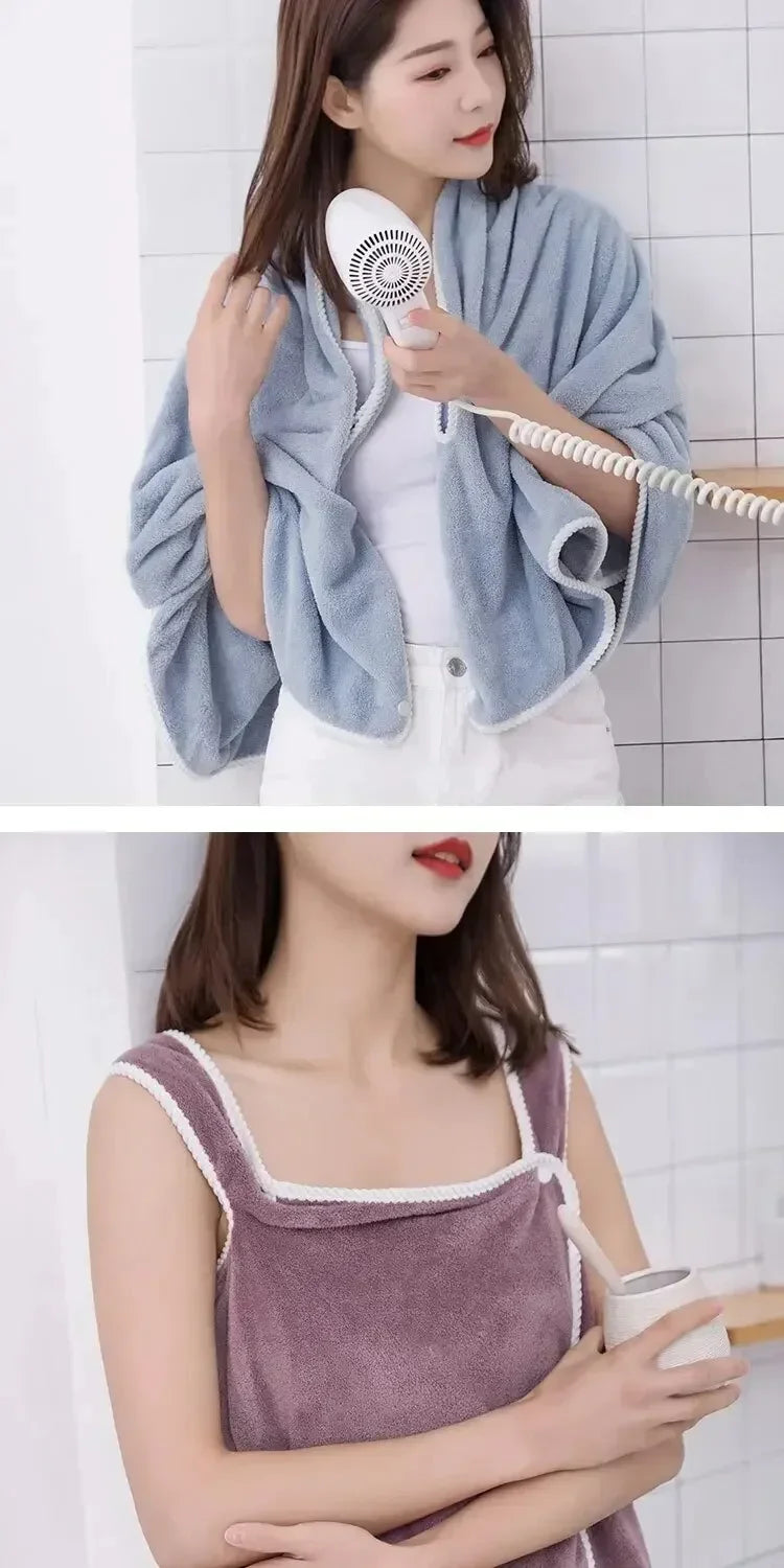 Women's Fast-Drying Wearable Bathrobe (140x85cm)