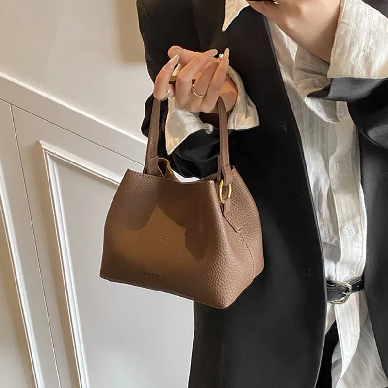 Women's PU Leather Bucket Bag – Shoulder & Crossbody