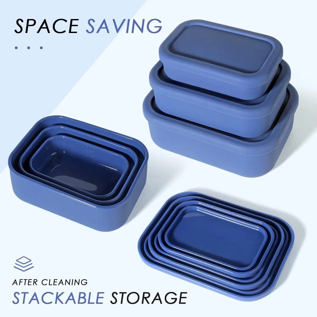 Silicone Food Storage Containers - Airtight, Microwave, Dishwasher, Freezer