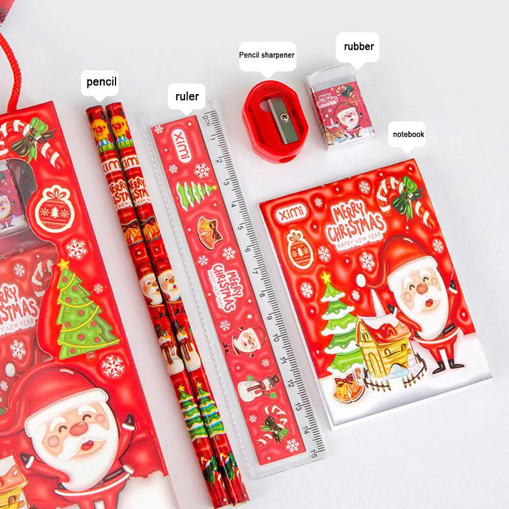 6 Pcs Stationery Sets - Pencil Ruler Eraser Sharpener