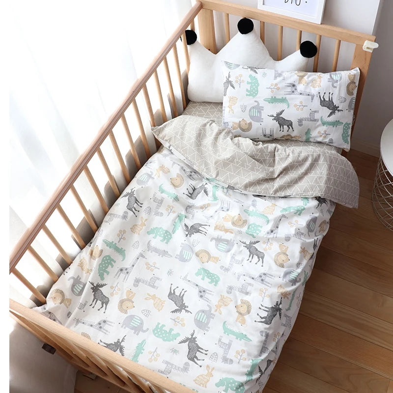 3 Pcs Kids Bedding Set - Cotton Bed Linen set Include, Pillowcase, Sheet and Duvet Cover