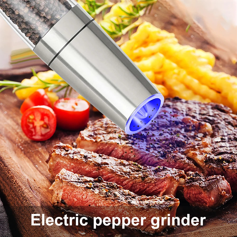 Electric Salt & Pepper Mill Set – LED Light