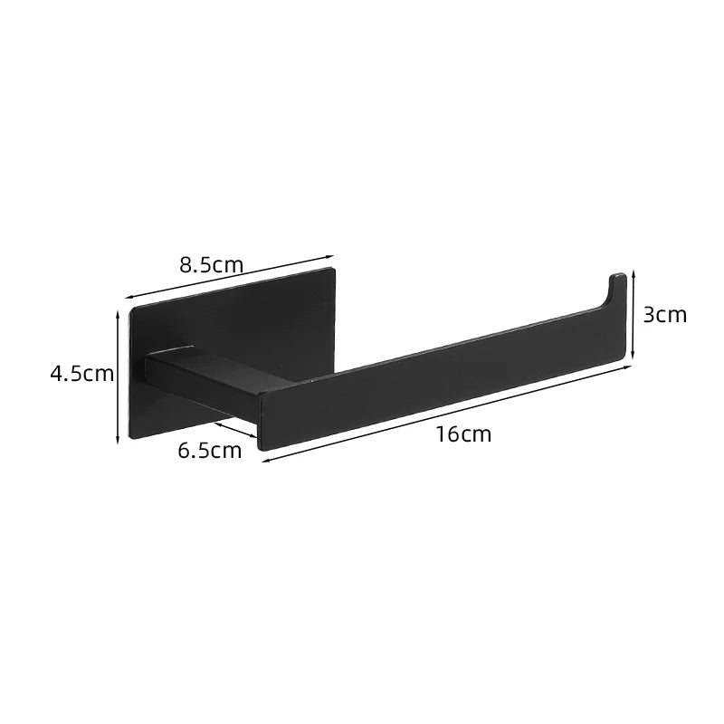 Matte Black Bathroom Accessories Set - Wall Mounted