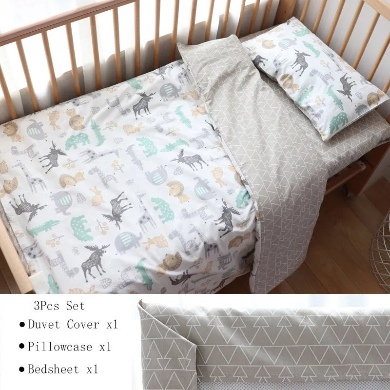 3 Pcs Kids Bedding Set - Cotton Bed Linen set Include, Pillowcase, Sheet and Duvet Cover