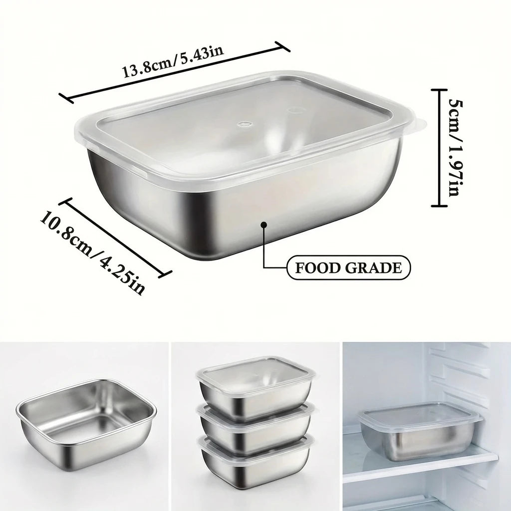 Stackable Stainless Steel Meal Prep Containers – Leakproof, Set of 5