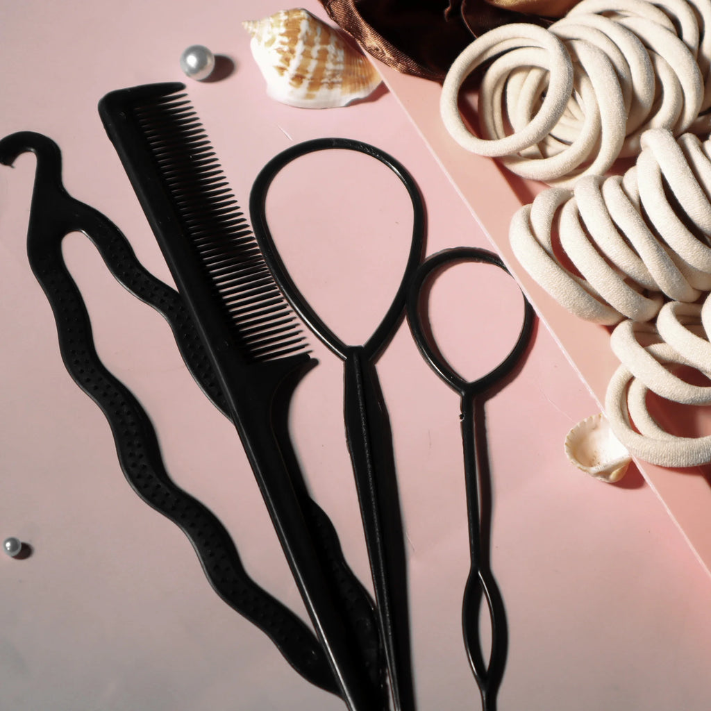 Hair Scrunchies, Hairbands & Hair Ties Set – Assorted Colours & Styles