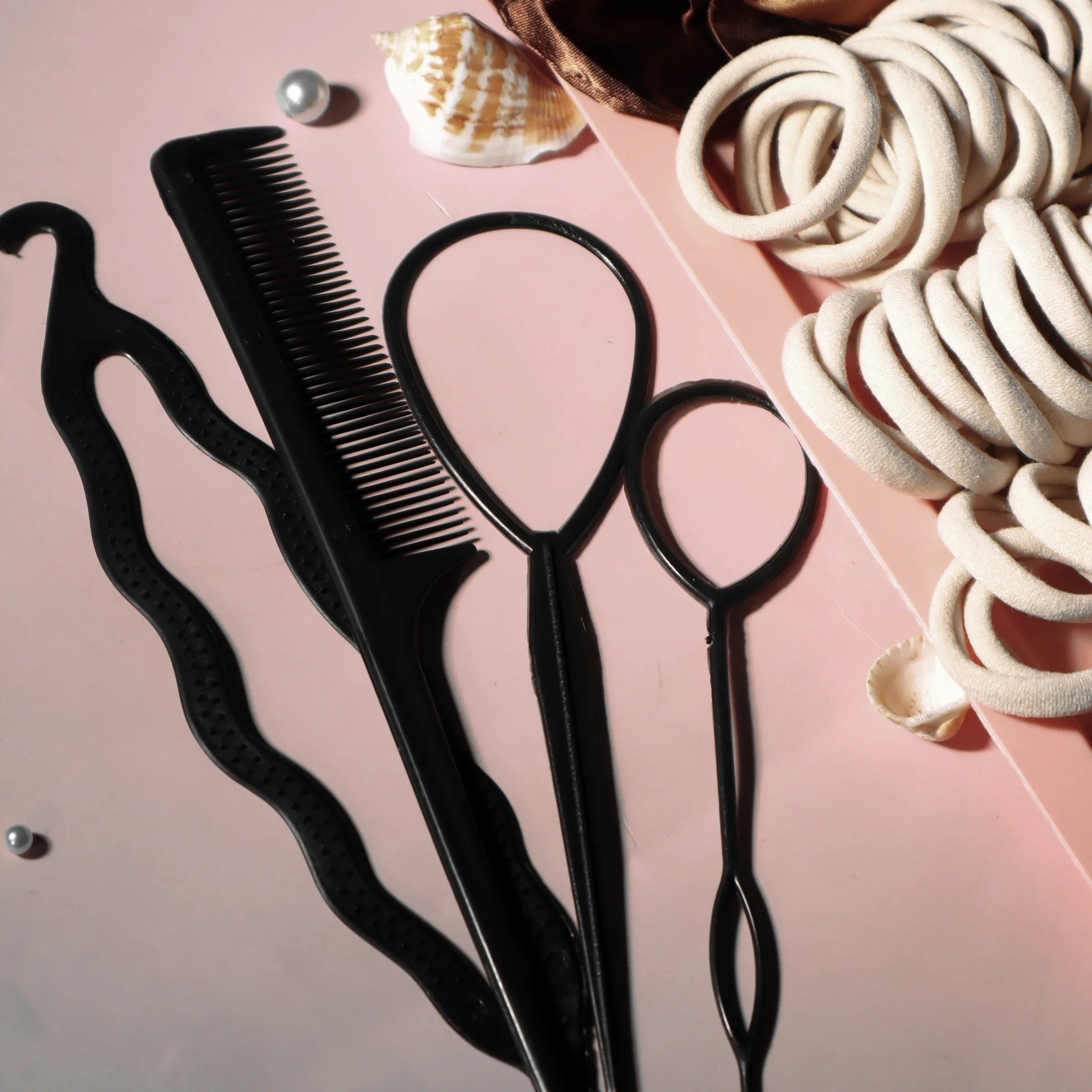 Hair Scrunchies, Hairbands & Hair Ties Set – Assorted Colours & Styles