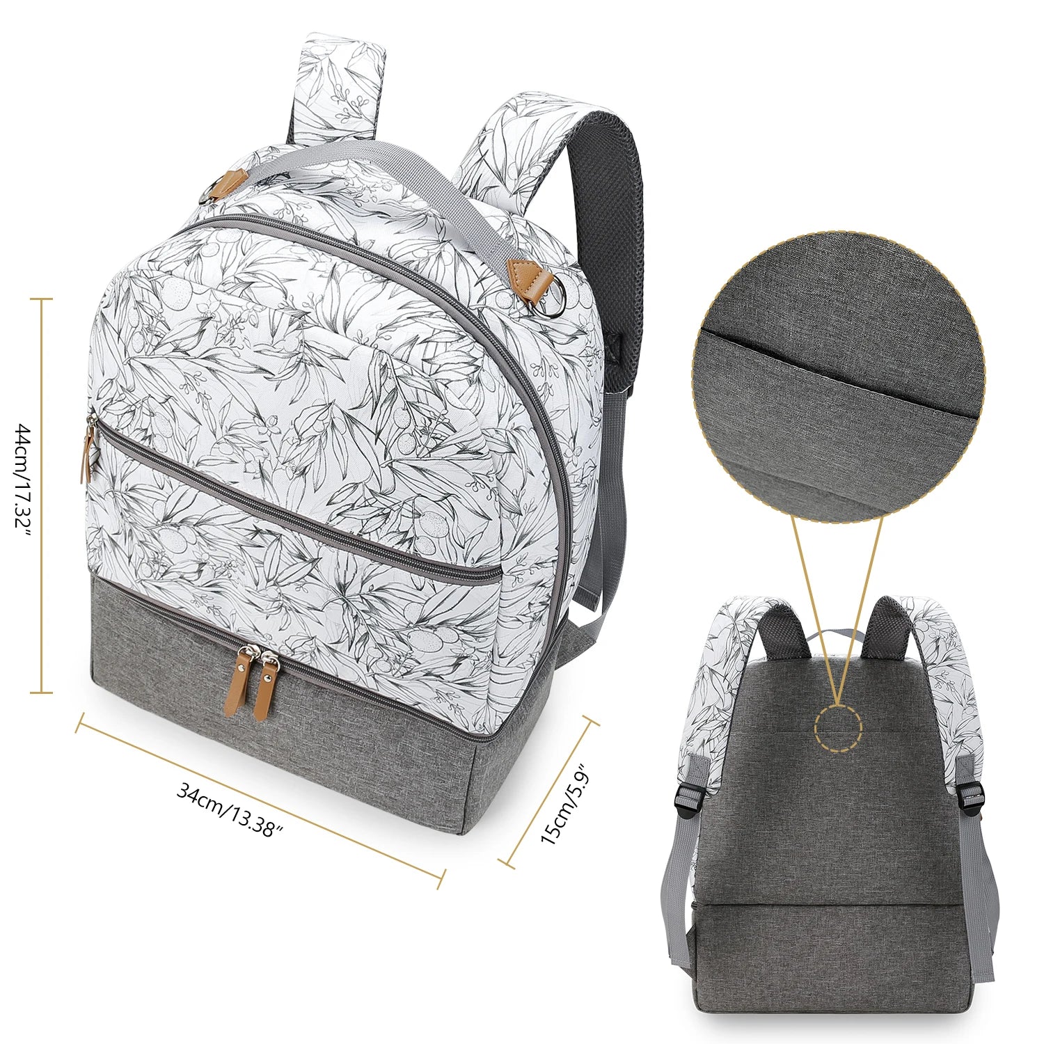 Breast Pump Bag with Insulated Cooler Compartment