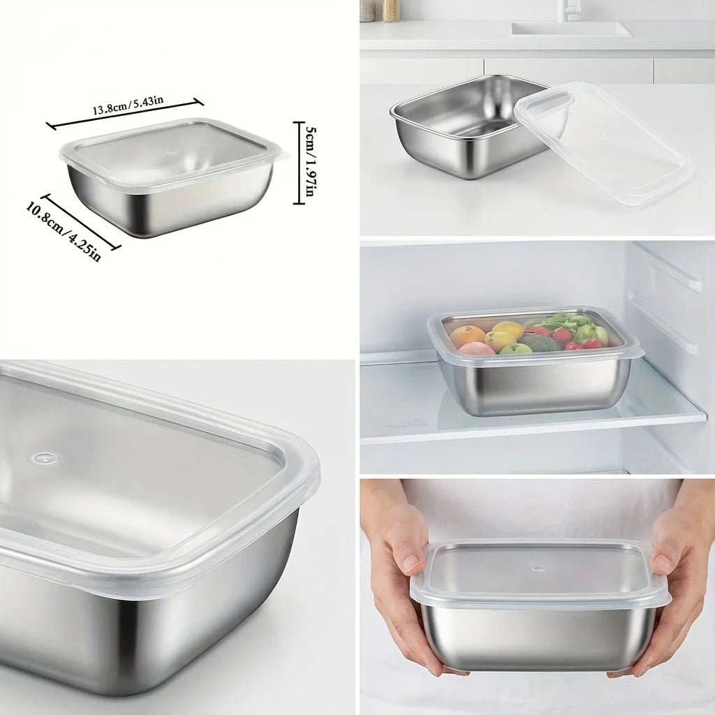 Stackable Stainless Steel Meal Prep Containers – Leakproof, Set of 5