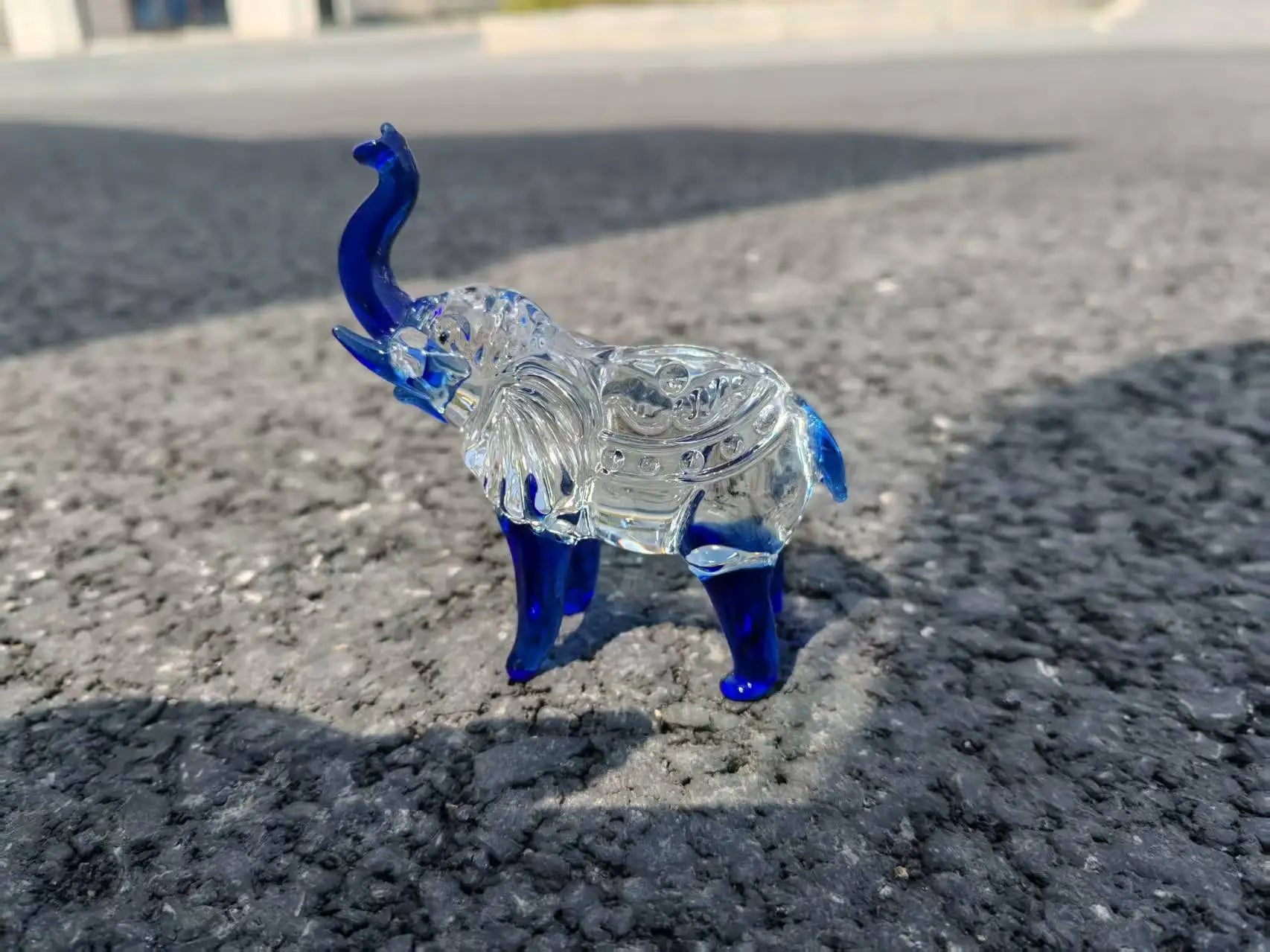 Colourful Glass Elephant Figurine Ornament