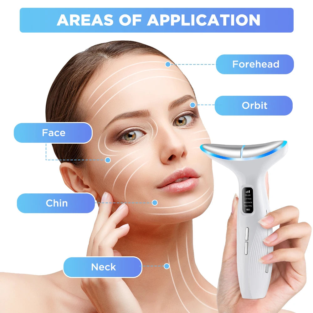 Microcurrent Neck Beauty Device - 3 Massage Modes for Skin Tightening