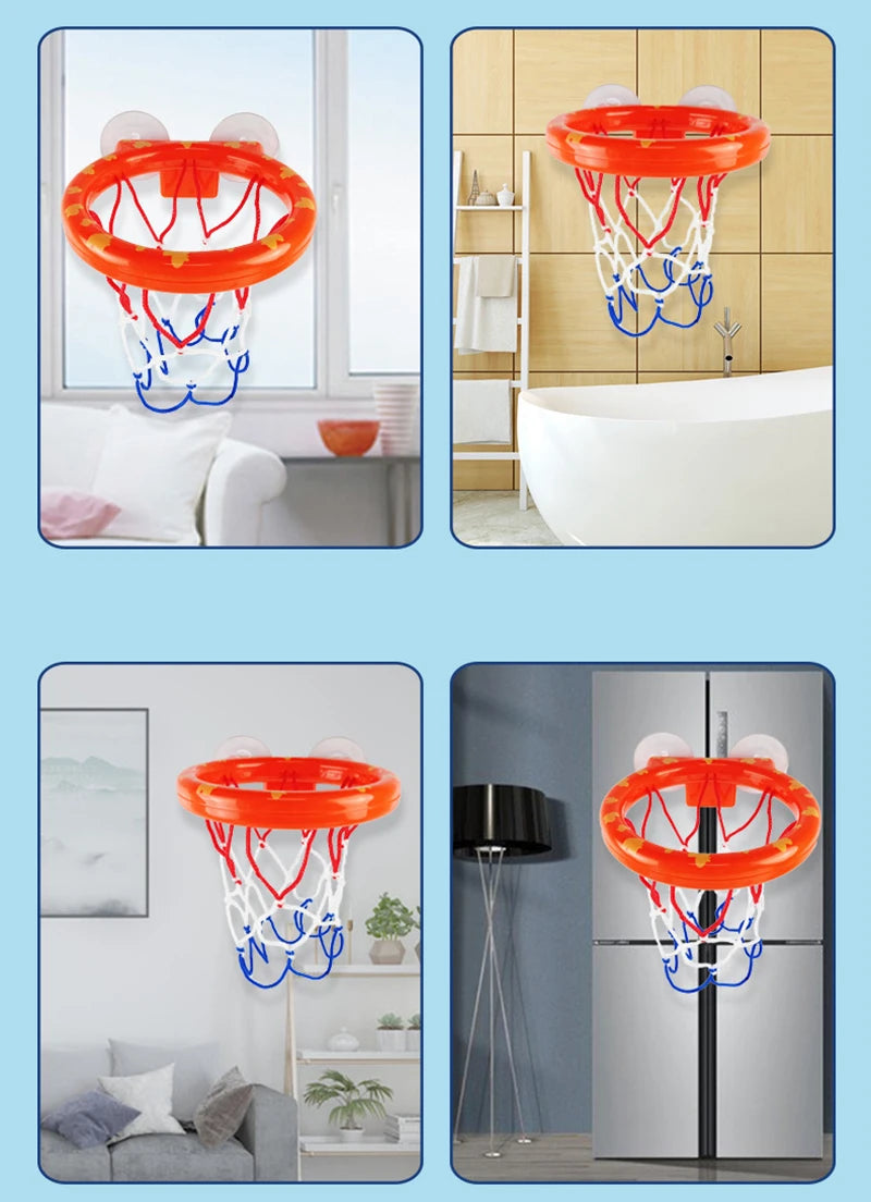 Baby Bath Basketball Shooting Toy Set with 3 Balls