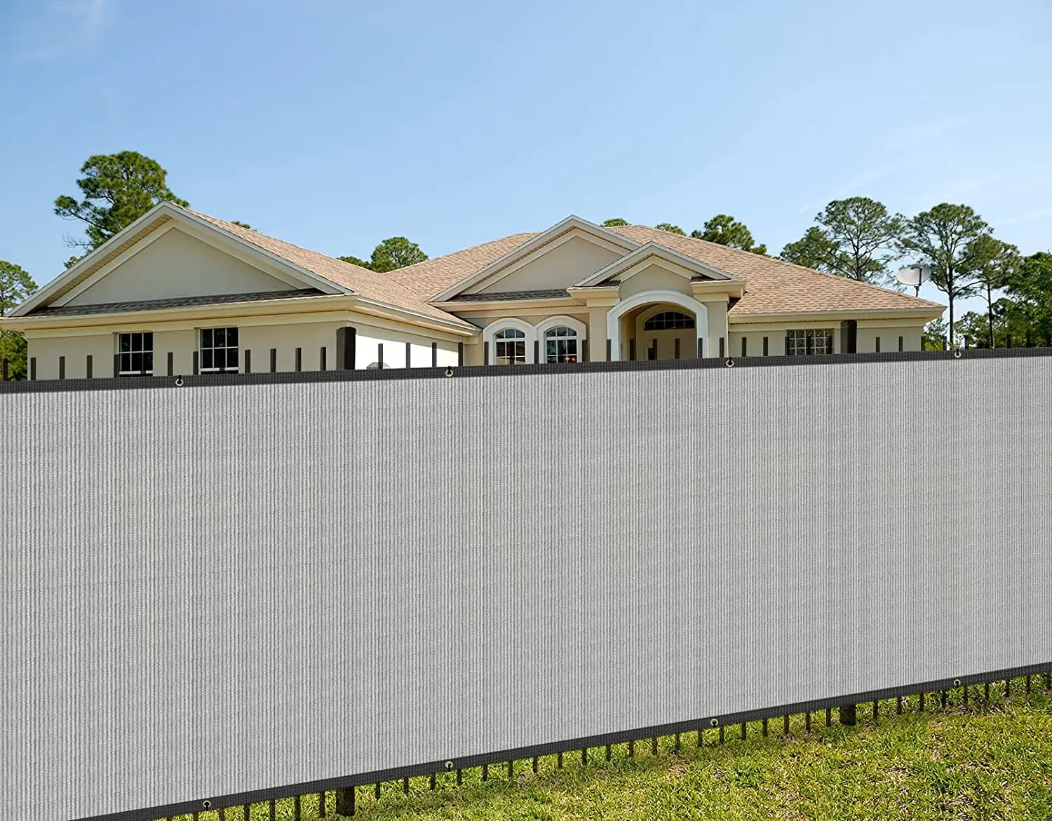 Patio Fence Privacy Screen Mesh with Grommets & Zip Ties