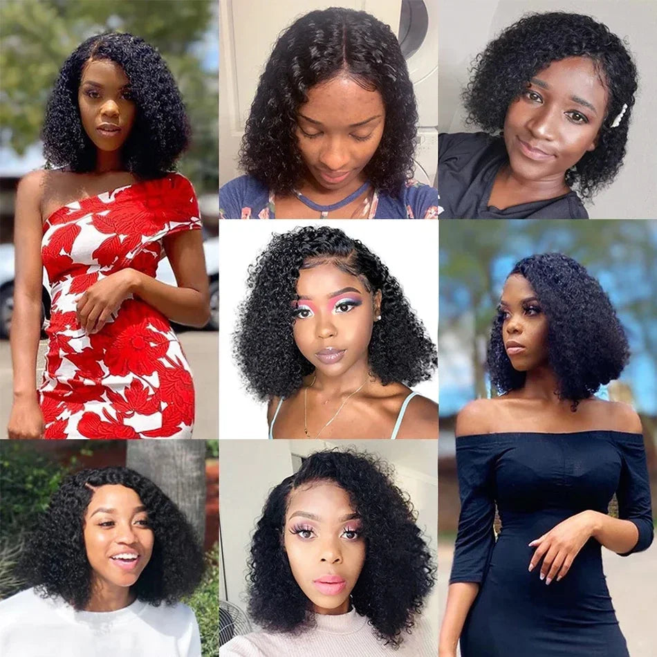 Peruvian Curly Pixie Bob Lace Front Wig – Short Natural Style