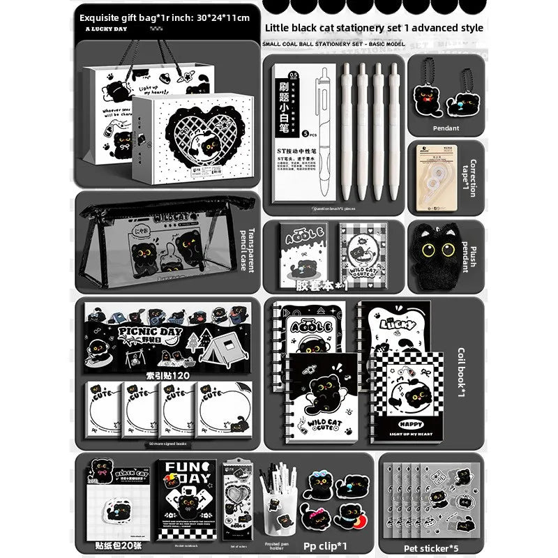 Black Kitten Stationery Gift Set