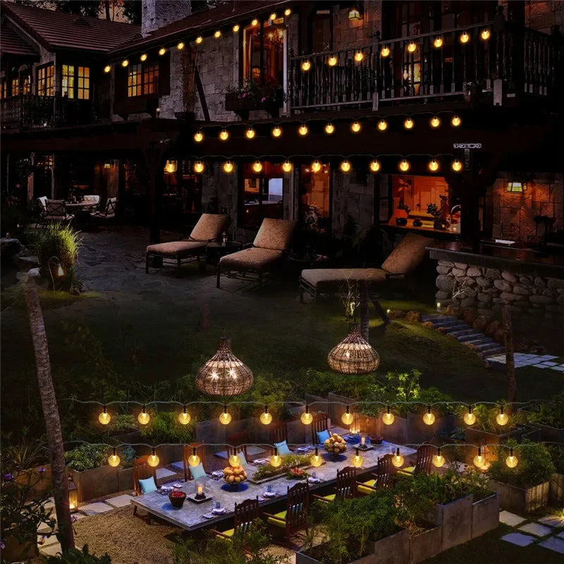 Solar Crystal Globe LED Outdoor Fairy String Lights