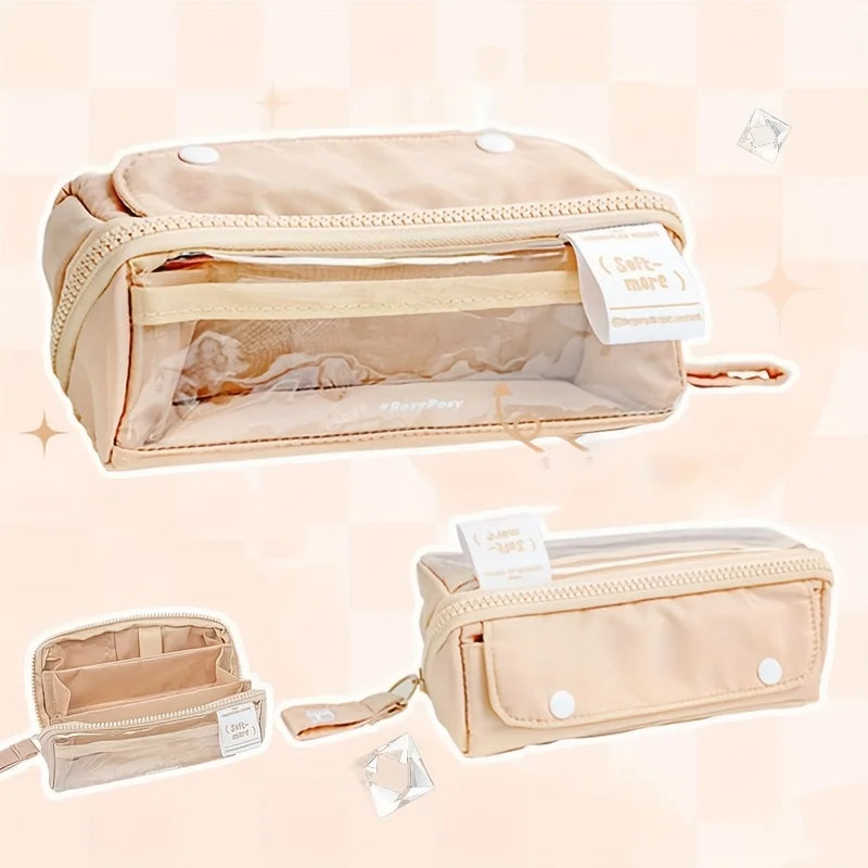 Large Capacity Stationery Bag – Multi-Pocket Pencil Case for School